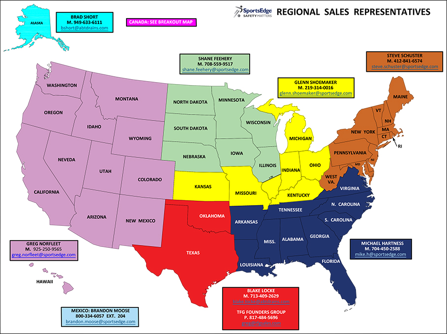 Regional Sales Rep Directory Map