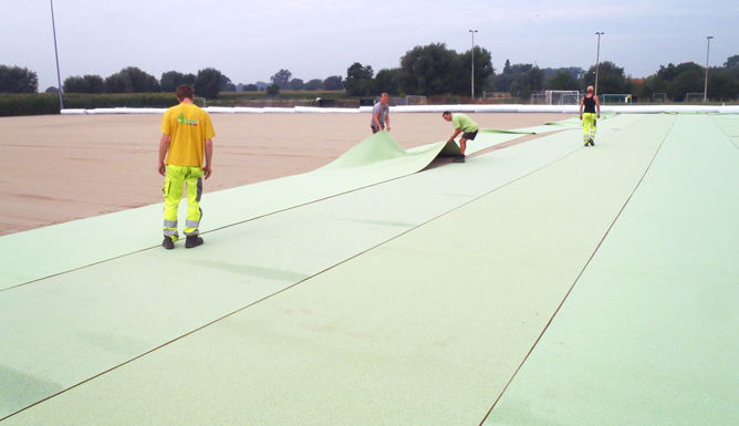 Shockpad Lays Under the Playing Surface